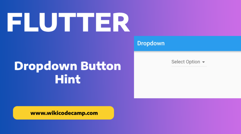 Flutter dropdown hint