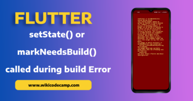 setState() or markNeedsBuild() called during build Error