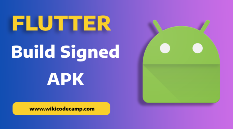 build signed apk in flutter android studio